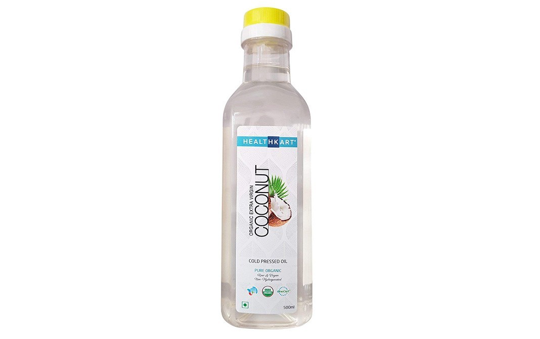 Healthkart Organic Extract Virgin Coconut Cold Pressed Oil   Bottle  500 millilitre